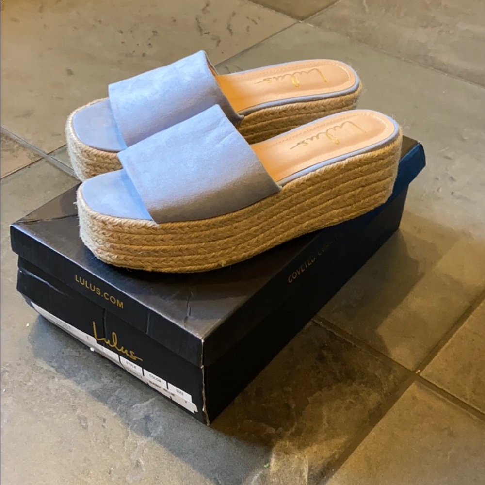 O'Ahu 2 Baby Blue Suede Espadrille Platforms